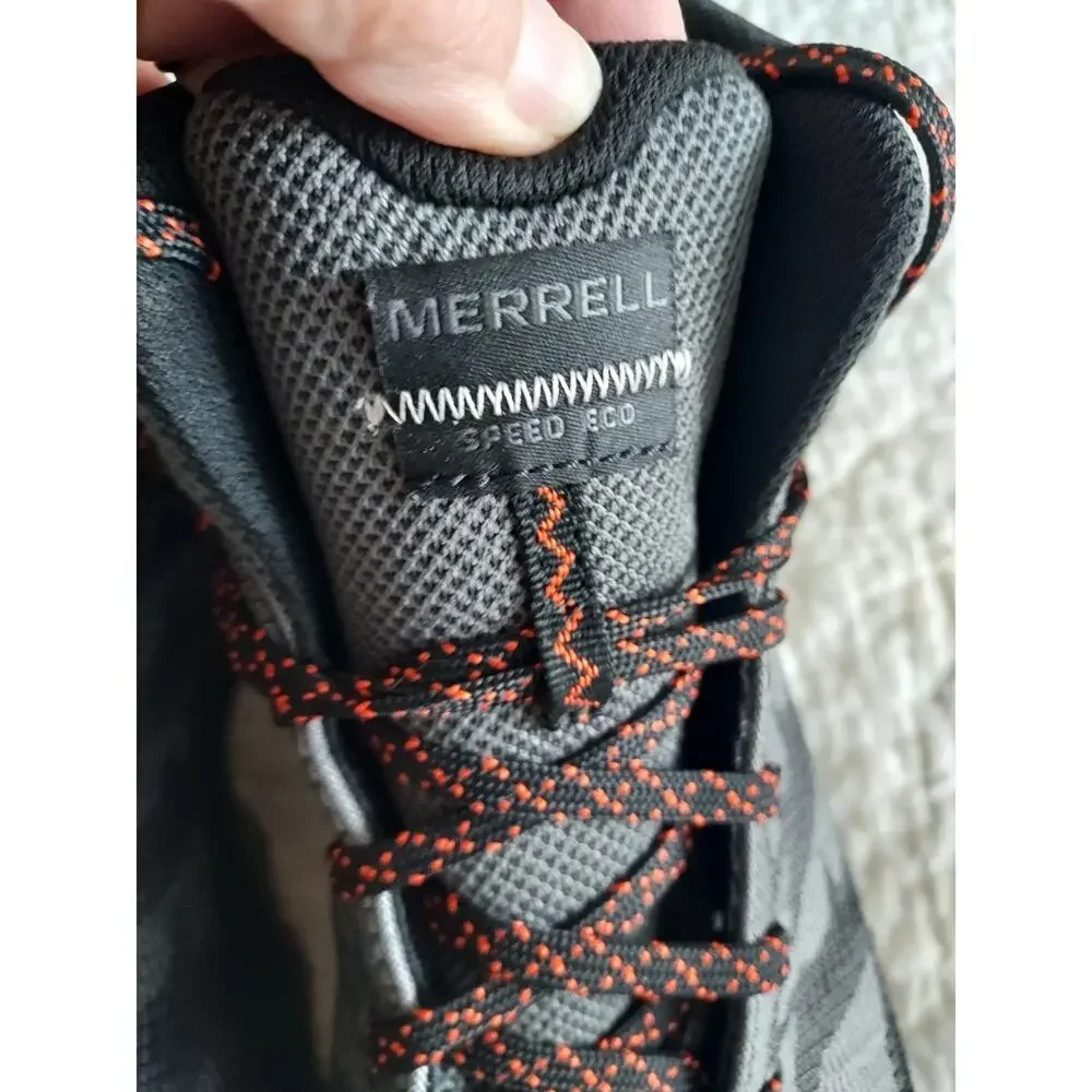 New Merrell Boots size 9 mens Speed Eco Gray and Orange Hiking NWOT